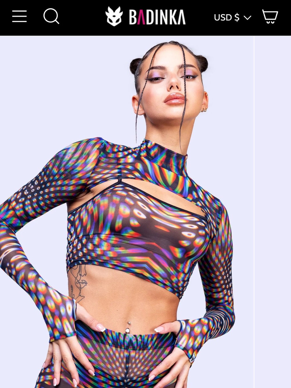 Badinka Pulsar Mesh 3-Piece Shrug Tank Leggings Set